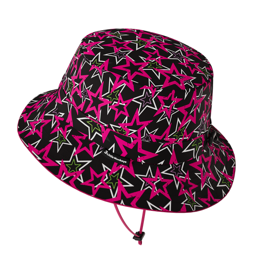 Wide Brim Summer Bucket Hat - Stars