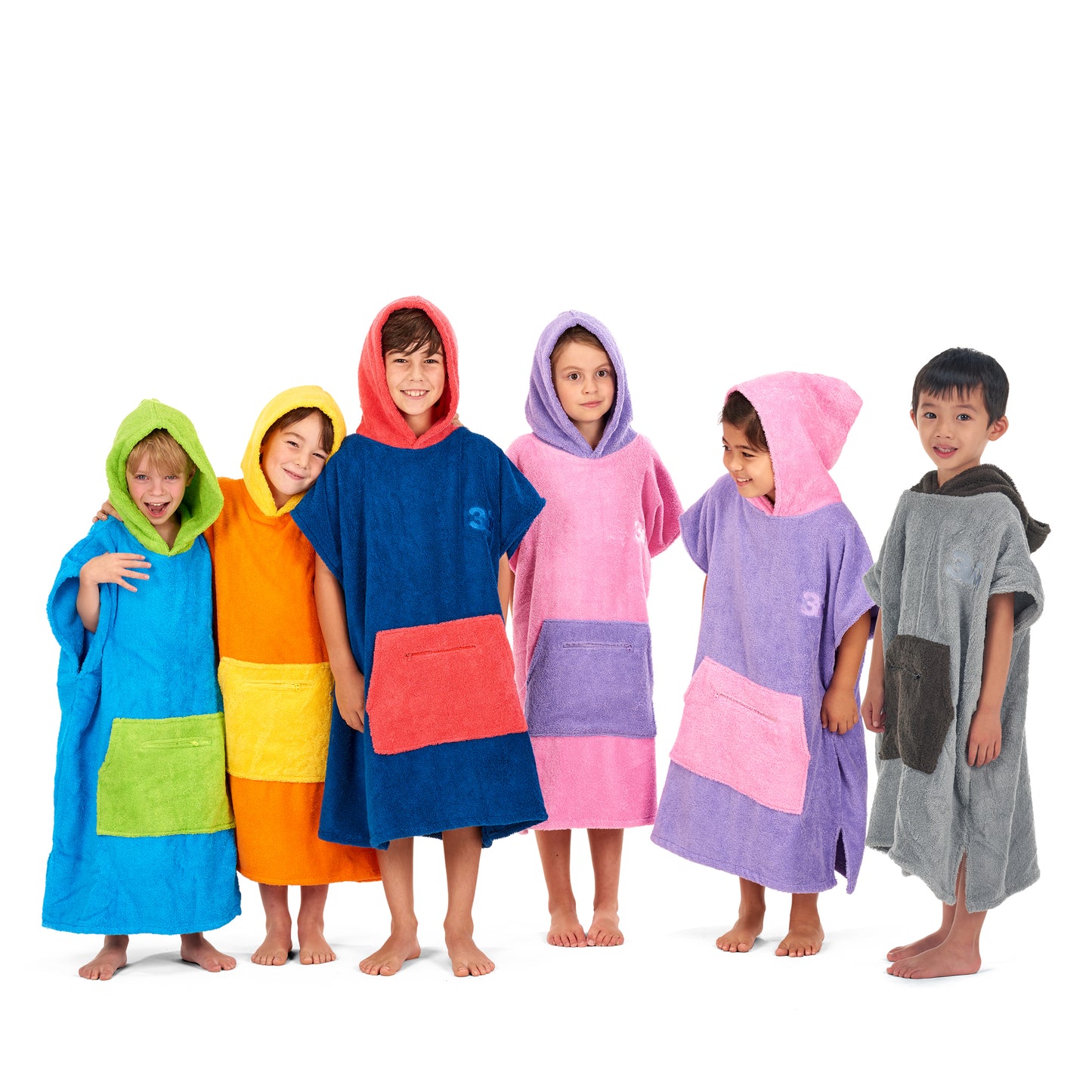 3 Little Monkeys - 100% Cotton Thick Hooded Poncho Towel 