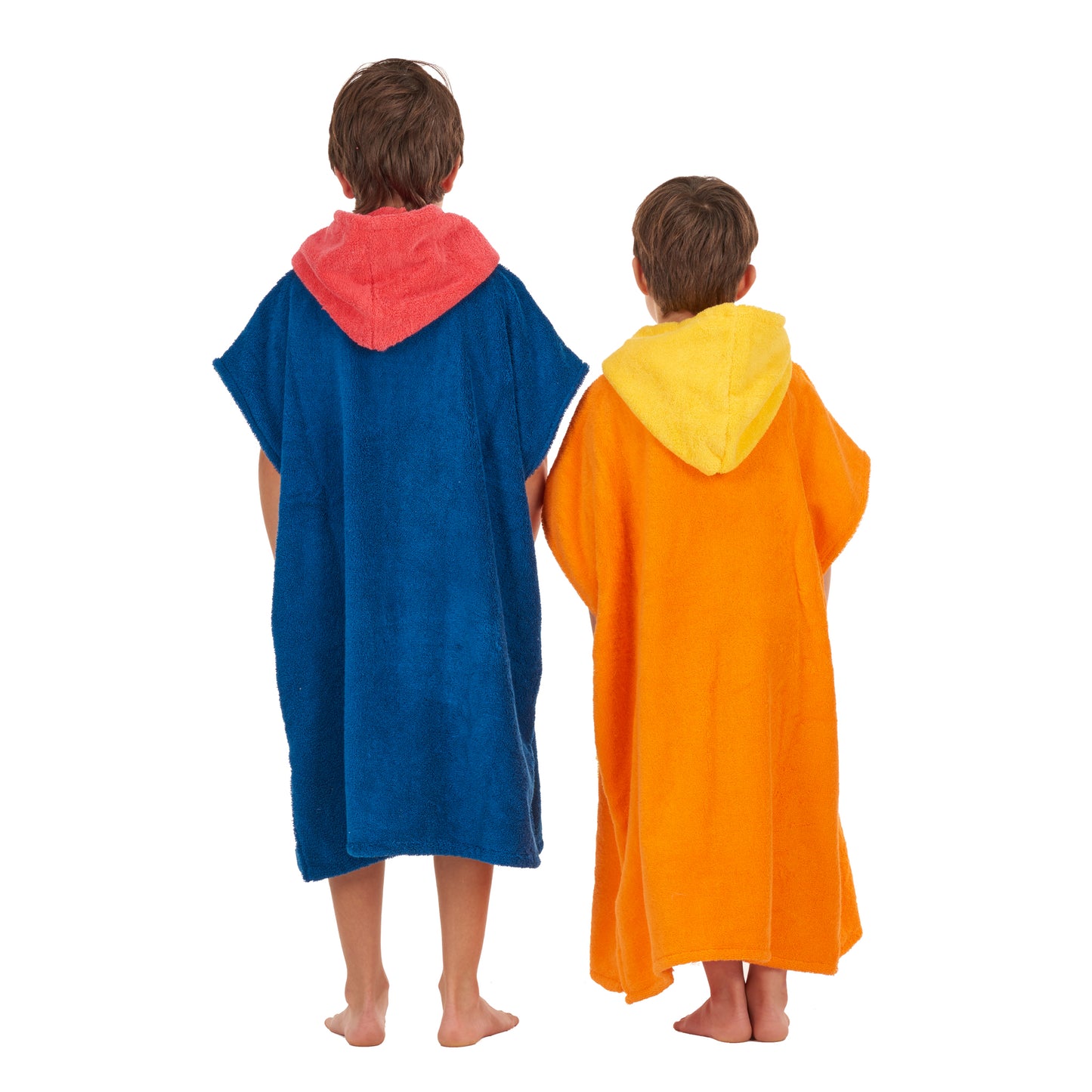 100% Cotton Thick Hooded Poncho Towel - Orange/Yellow