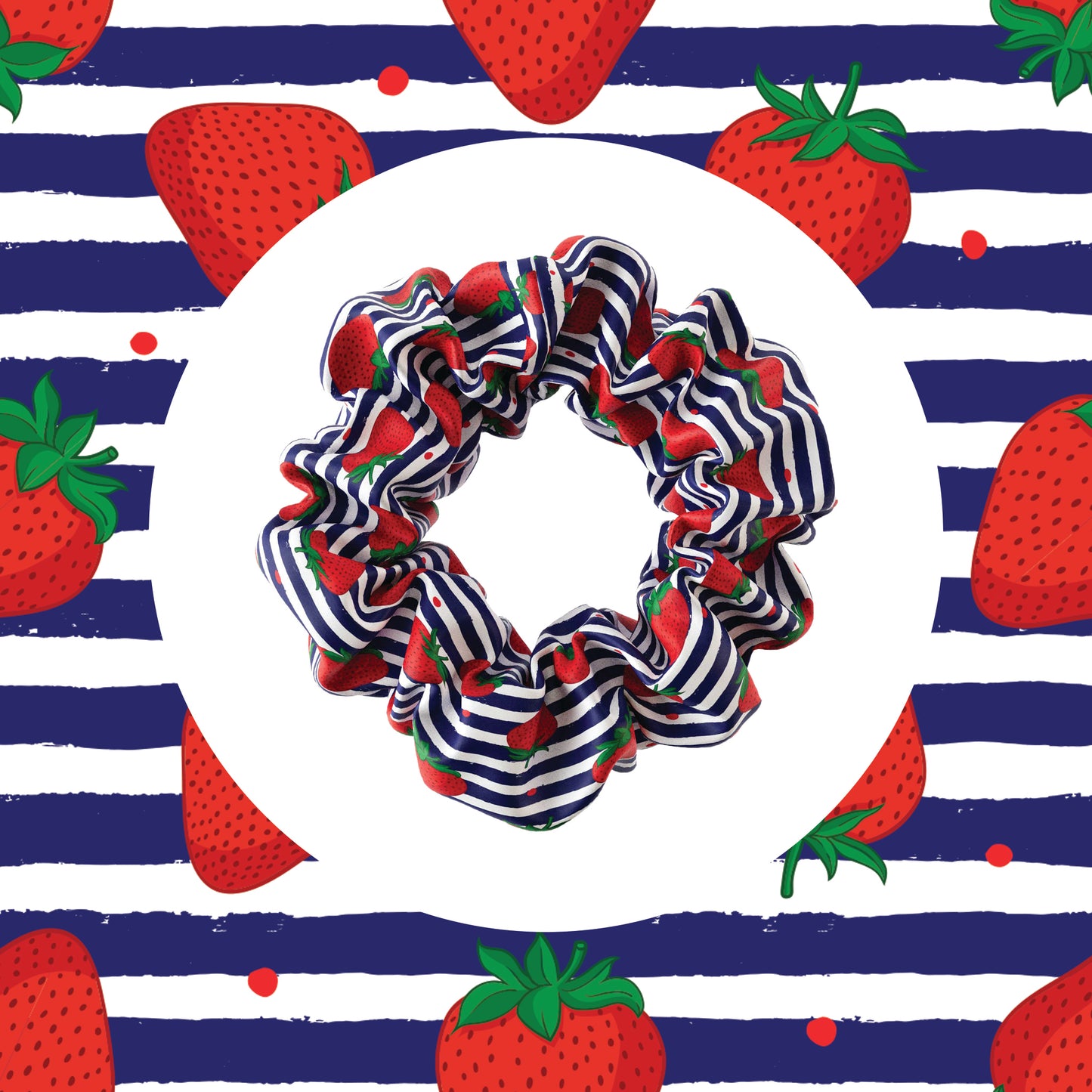 Scrunchie - Strawberry Stripes (due Nov)