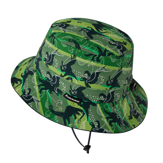 Wide Brim Summer Bucket Hat - Dinosaur