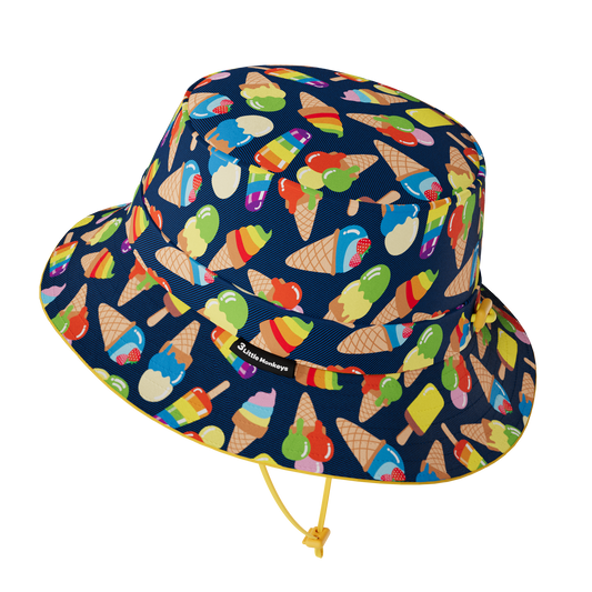Wide Brim Summer Bucket Hat - Icecream