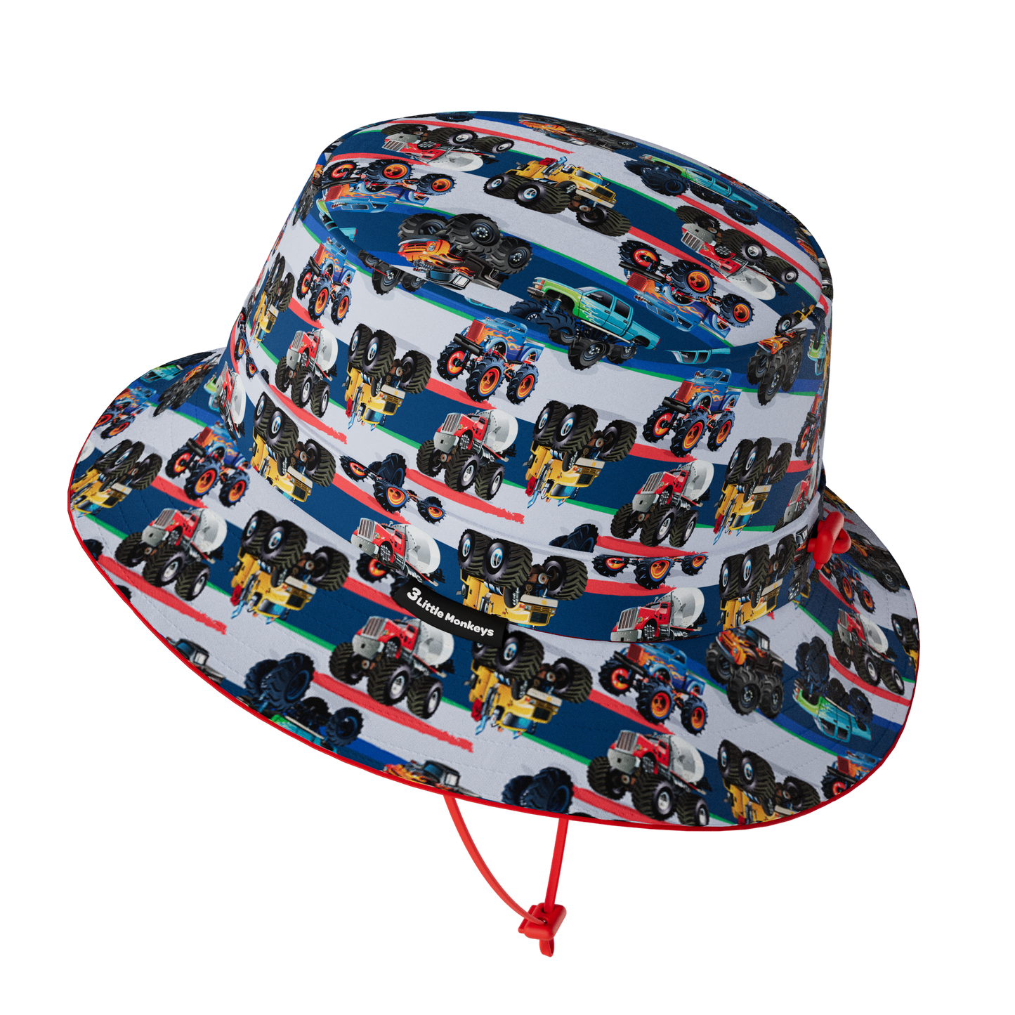 Wide Brim Summer Bucket Hat - Monster Truck