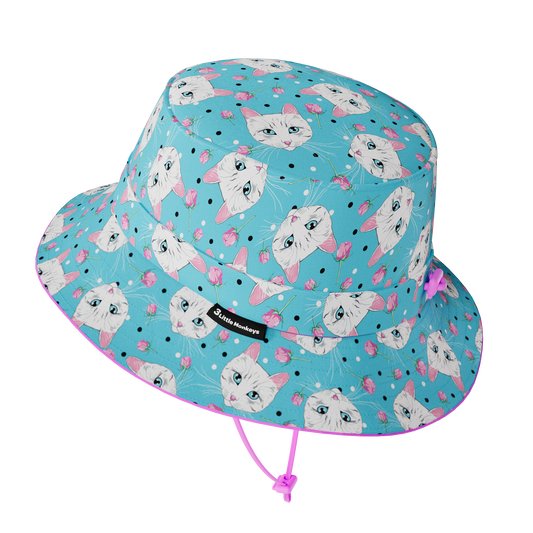 Wide Brim Summer Bucket Hat - Rose & Cat