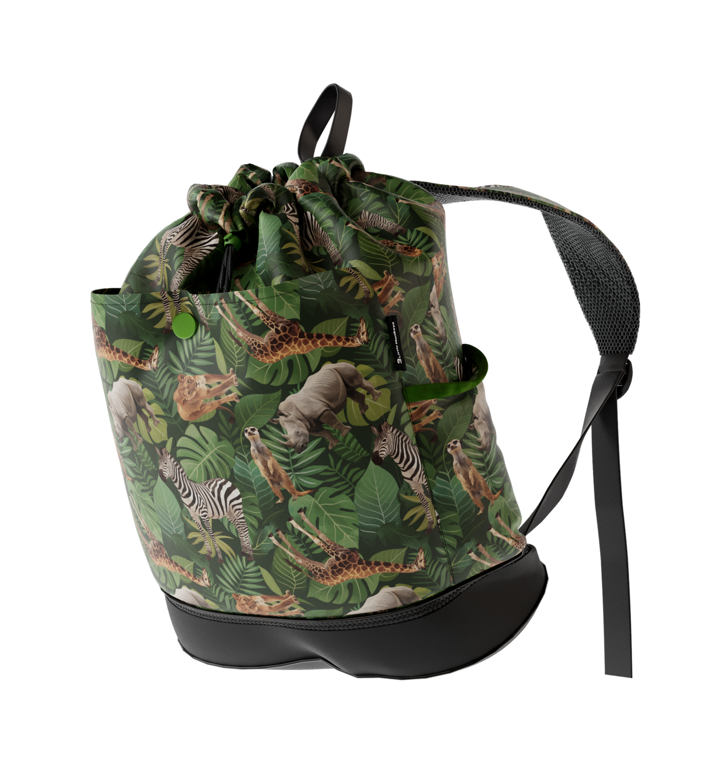 Waterproof Swim Bag Backpack + Shoe Compartment - Animals of Africa