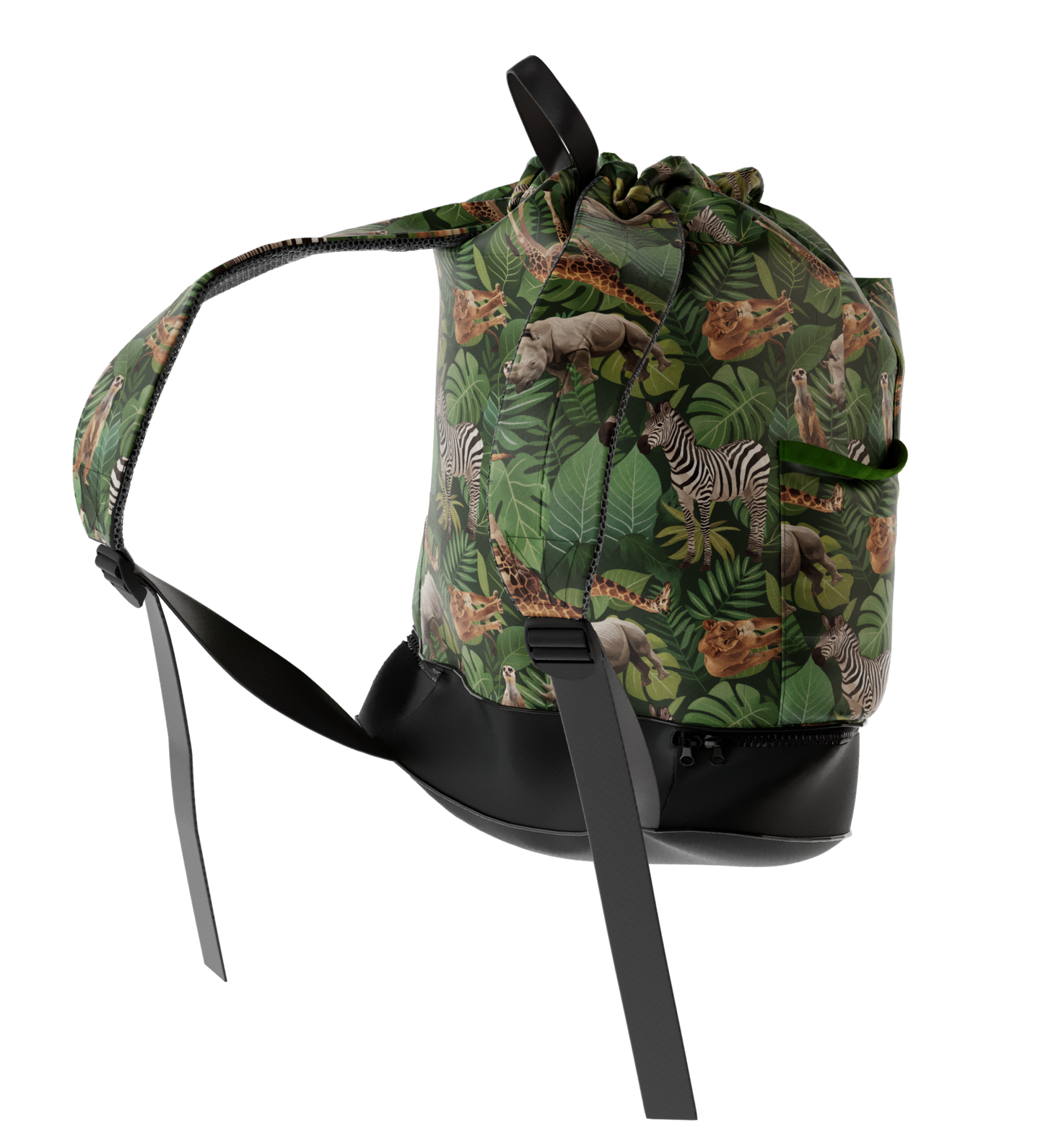 Waterproof Swim Bag Backpack + Shoe Compartment - Animals of Africa