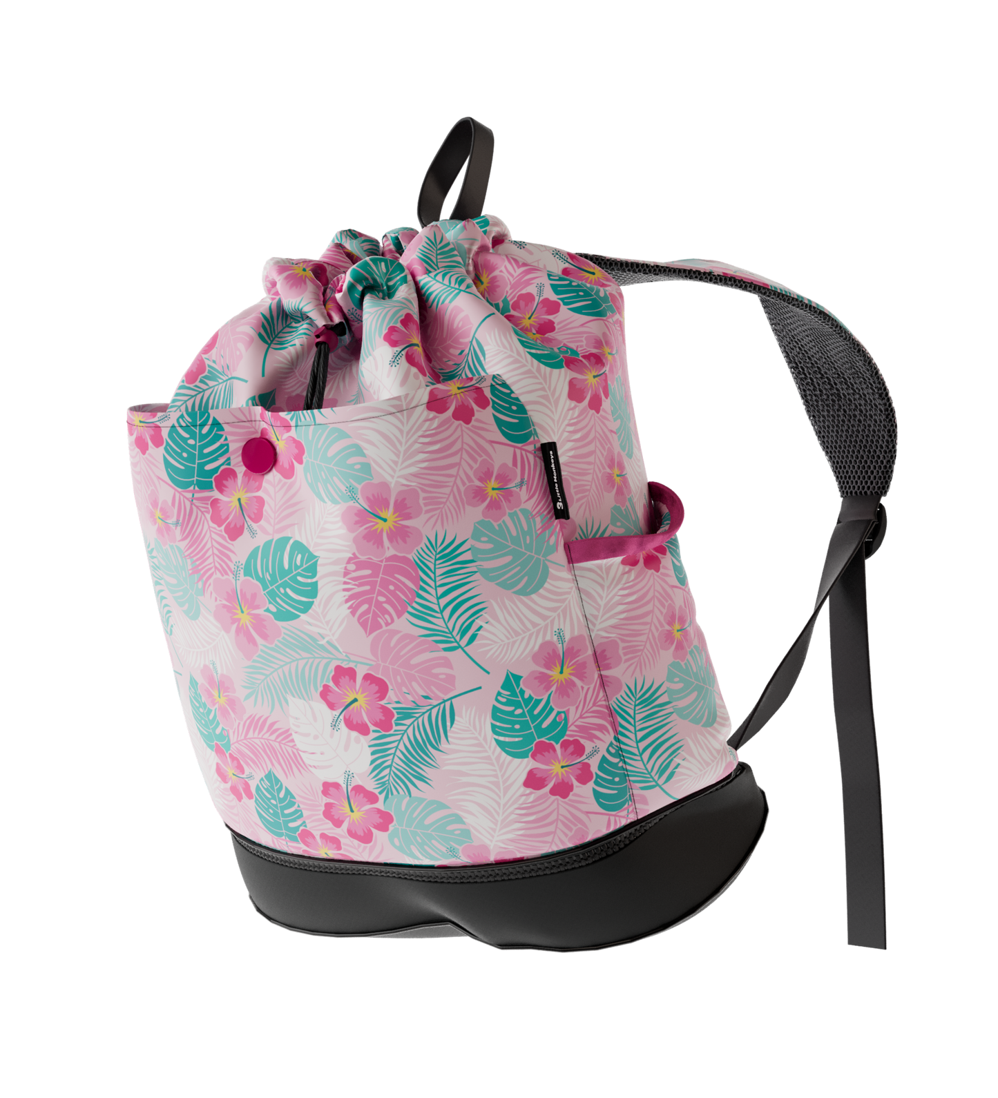 Waterproof Swim Bag Backpack + Shoe Compartment - Hibiscus Flower