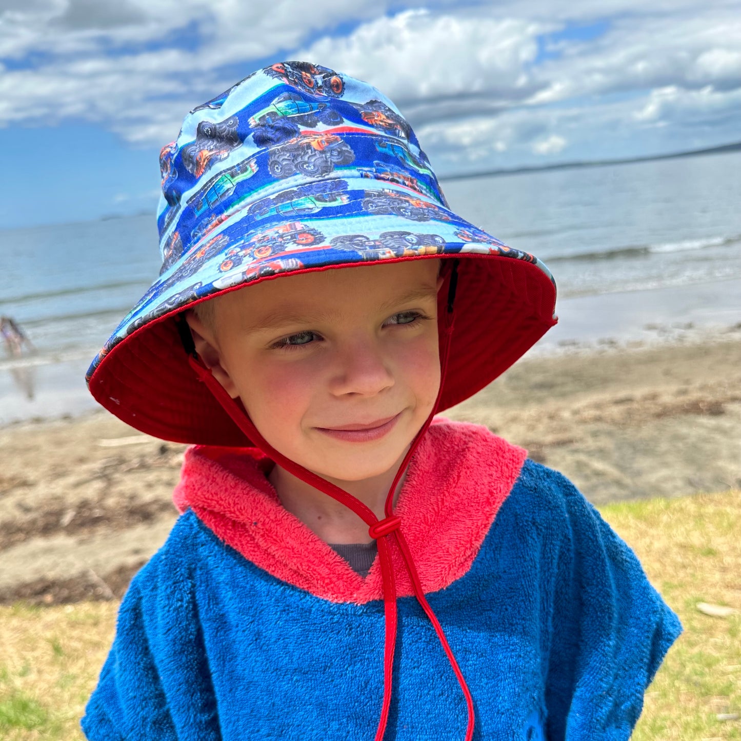 Wide Brim Summer Bucket Hat - Monster Truck