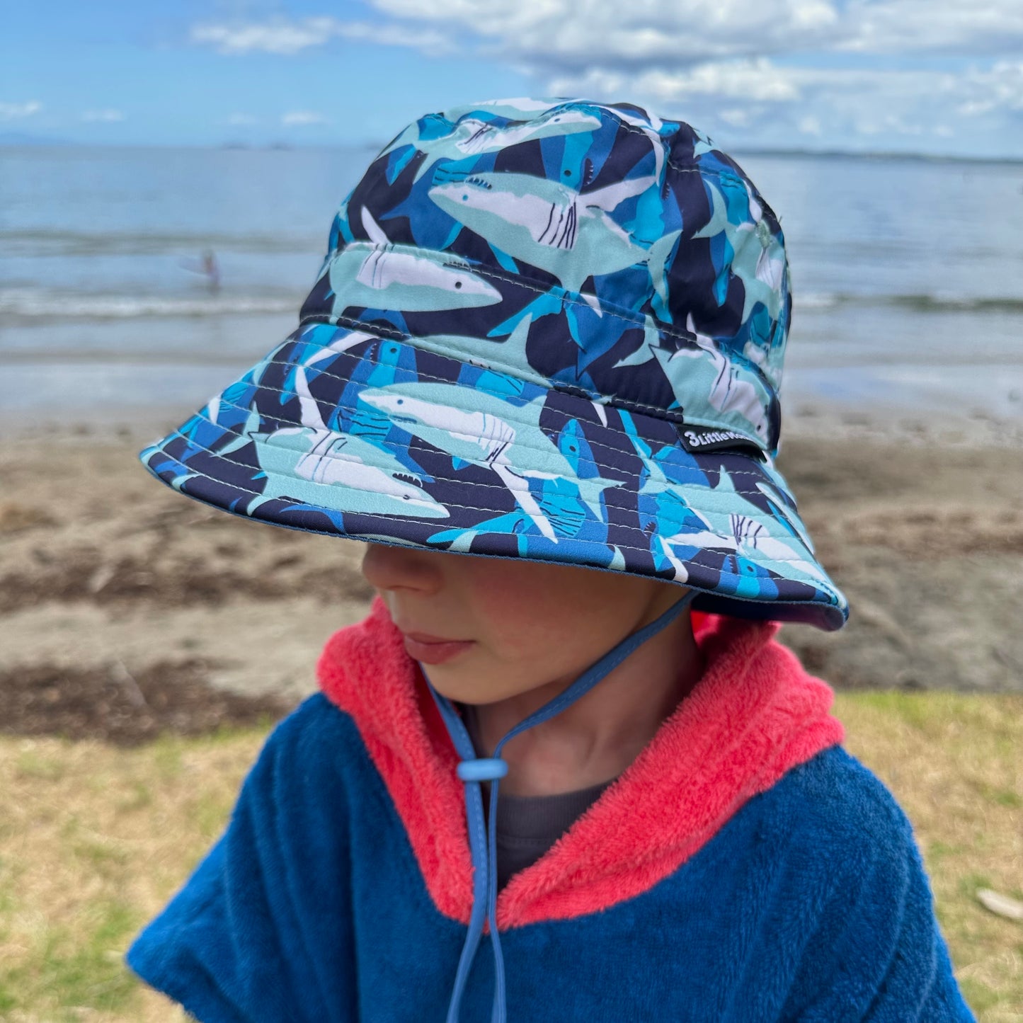 Wide Brim Summer Bucket Hat - Shark