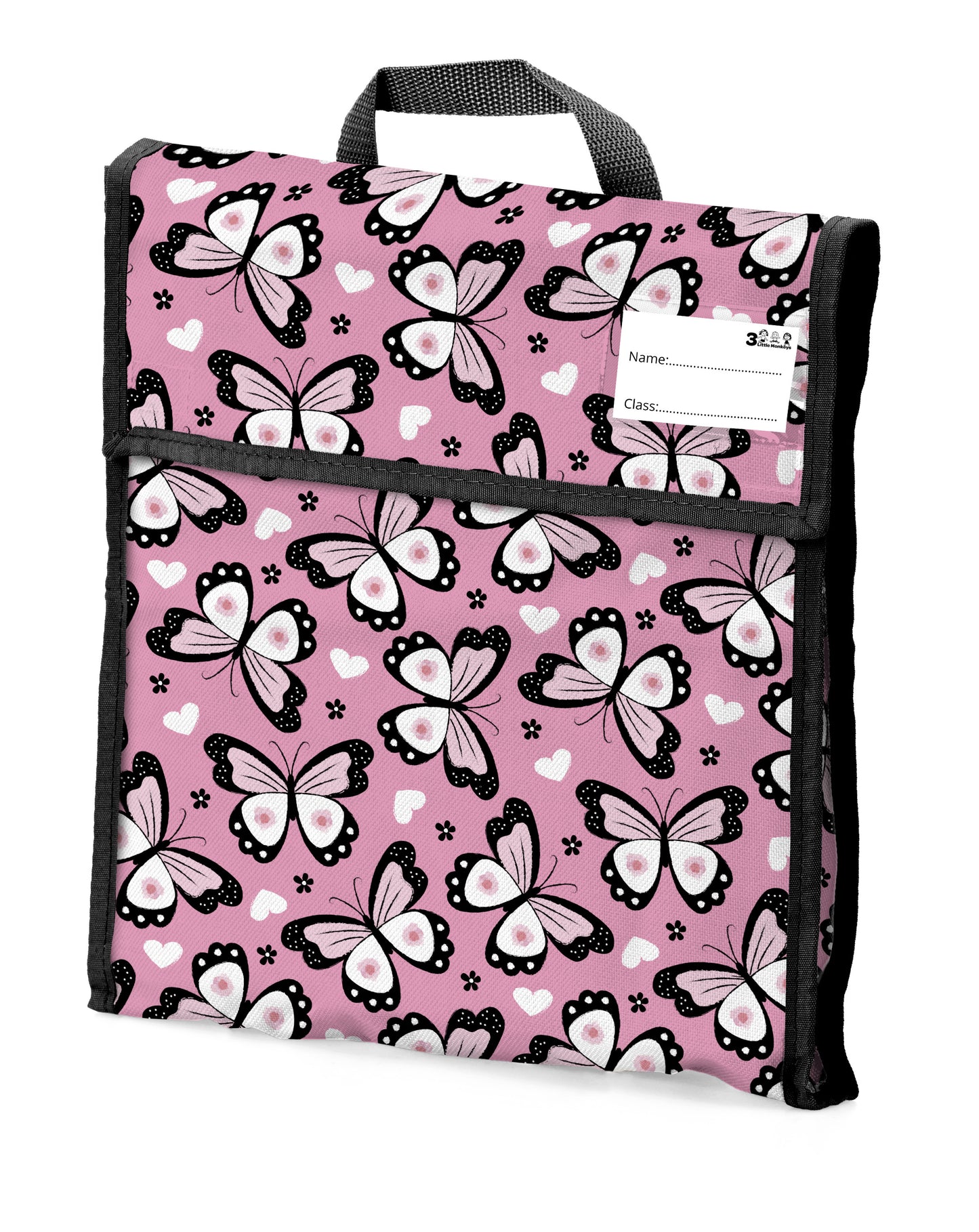 School Book Bag - Pink Butterfly