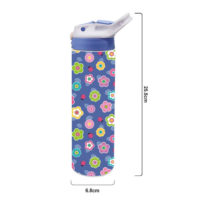 3LM Stainless Steel Drink Bottle 590ml (20oz) Flower Ladybug