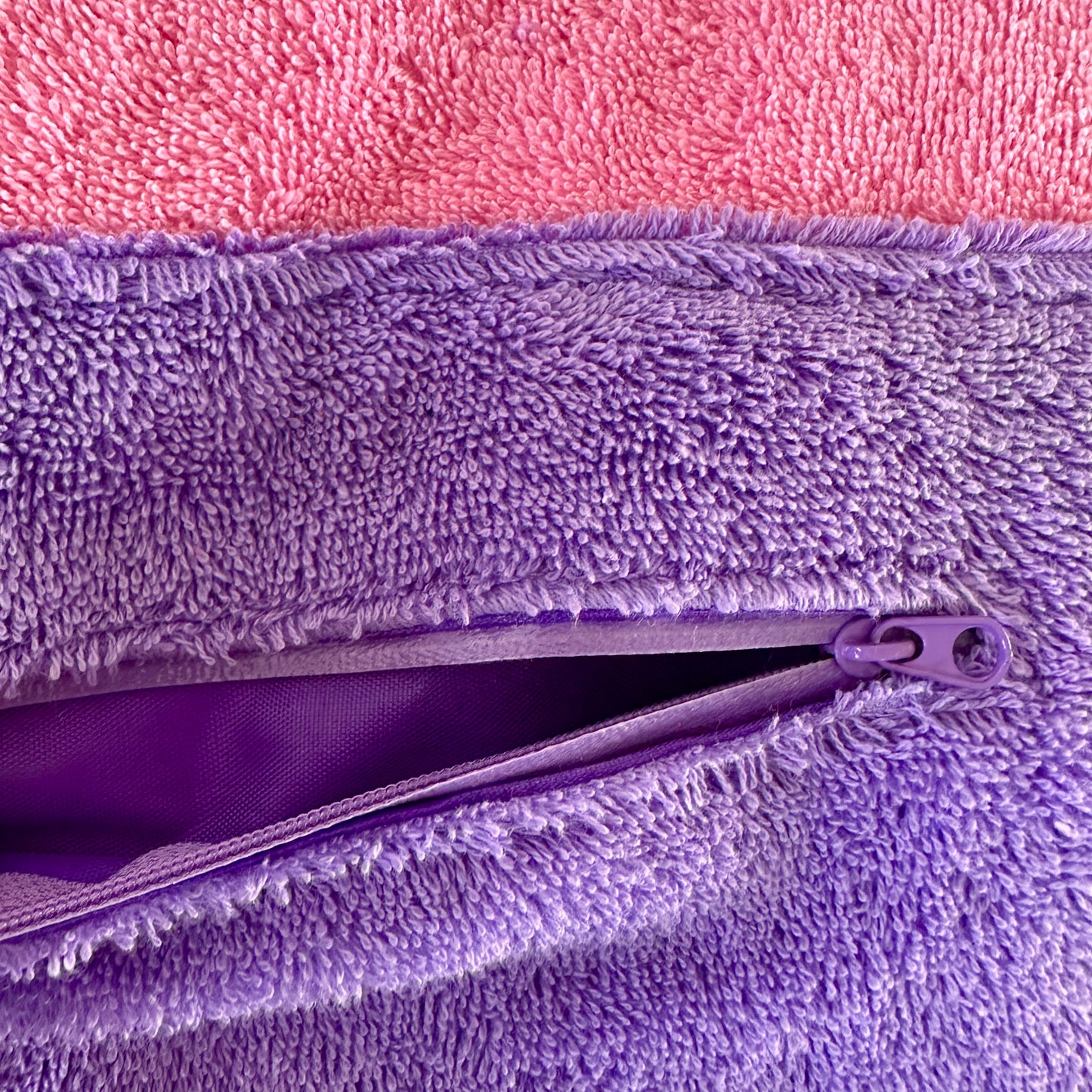 100% Cotton Thick Hooded Poncho Towel - Purple/Pink